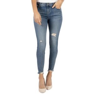 Kut from the Kloth High Waist Connie Destroyed Hem Skinny Jeans Size 00